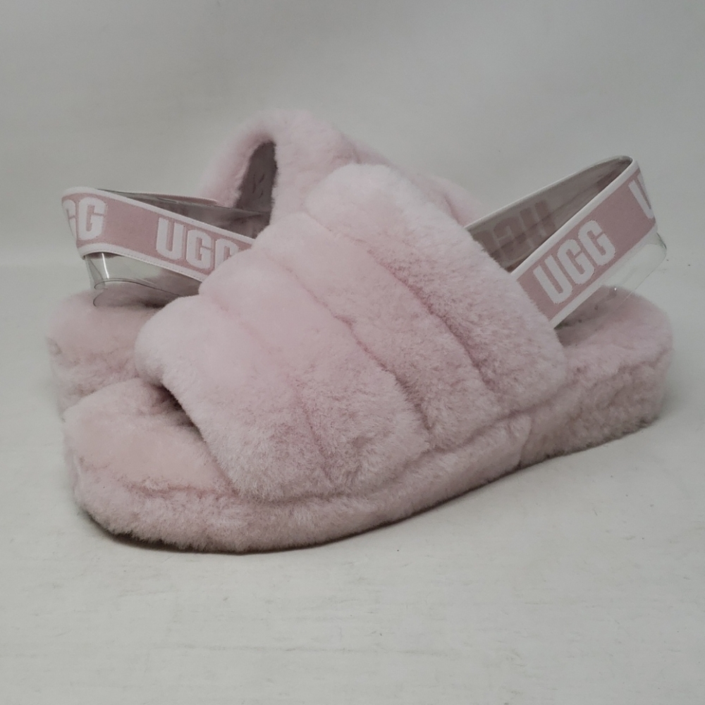 UGG Women's Fluff Yeah Slide Seashell Pink USED